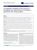 báo cáo khoa học: " A comparative evaluation of the process of developing and implementing an emergency department HIV testing program"