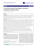 báo cáo khoa học: "Community-based knowledge translation: unexplored opportunities"