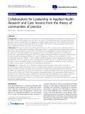 báo cáo khoa học: " Collaborations for Leadership in Applied Health Research and Care: lessons from the theory of communities of practice"