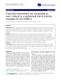 báo cáo khoa học: "E-learning interventions are comparable to user’s manual in a randomized trial of training strategies for the AGREE II"