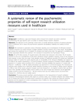 báo cáo khoa học: "A systematic review of the psychometric properties of self-report research utilization measures used in healthcare"