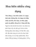 Hoa hiên nhiều công dụng