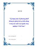 Luận văn: Áp dụng một số phương pháp thống kê phân tích sự biến động trong sản xuất của ngành công nghiệp ở Việt Nam