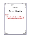Luận văn: Công tác quản lý vốn cố định tại Công ty cơ giới và xây lắp số 13