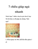 7 chiêu giúp ngủ nhanh