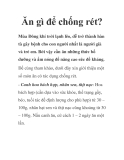 Ăn gì để chống rét?