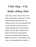 Cẩm ràng – Cây thuốc chống viêm