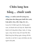 Chữa lang ben bằng… chuối xanh