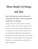 Dưa chuột trị bỏng, mề đay