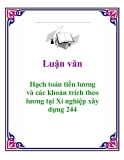 Báo cáo thực tập: Hạch toán tiền lương và các khoản trích theo lương tại Xí nghiệp xây dựng 244