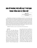 Báo cáo nghiên cứu khoa học " Bàn về phương thức biểu đạt ý phủ định trong tiếng hán và tiếng Việt "