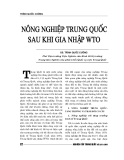 Báo cáo nghiên cứu khoa học " Nông nghiệp Trung Quốc sau khi gia nhập WTO "