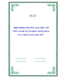 LUẬN VĂN: HIỆP ĐỊNH THƯƠNG MẠI VIỆT- MỸ VỚI VẤN ĐỀ XUẤT KHẨU HÀNG HOÁ CỦA VIỆT NAM SANG MỸ