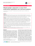 Báo cáo y học: "Altered protein expression in serum from endometrial hyperplasia and carcinoma patients"