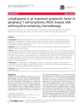 Báo cáo y học: "Lymphopenia is an important prognostic factor in peripheral T-cell lymphoma (NOS) treated with anthracycline-containing chemotherapy"