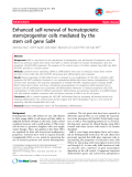 Báo cáo y học: " Enhanced self-renewal of hematopoietic stem/progenitor cells mediated by the stem cell gene Sall4"