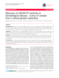 Báo cáo y học: " Relevance of JAK2V617F positivity to hematological diseases - survey of samples from a clinical genetics laboratory"