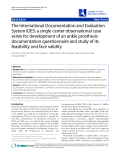 Báo cáo y học: "The International Documentation and Evaluation System IDES: a single center observational case series for development of an ankle prosthesis documentation questionnaire and study of its feasibility and face validity"