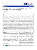 Báo cáo y học: " Relationships between foot type and dynamic rearfoot frontal plane motion"