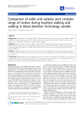 Báo cáo y học: "omparison of ankle and subtalar joint complex range of motion during barefoot walking and walking in Masai Barefoot Technology sandals"