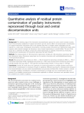 Báo cáo y học: "Quantitative analysis of residual protein contamination of podiatry instruments reprocessed through local and central decontamination units"