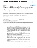 báo cáo khoa học: "Topoisomerase II alpha gene copy loss has adverse prognostic significance in ERBB2-amplified breast cancer: a retrospective study of paraffin-embedded tumor specimens and medical charts"