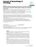 báo cáo khoa học: "Radical cyberknife radiosurgery with tumor tracking: an effective treatment for inoperable small peripheral stage I non-small cell lung cancer