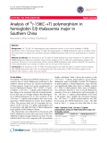 báo cáo khoa học: "Analysis of Gg-158(C®T) polymorphism in hemoglobin E/b-thalassemia major in Southern China"