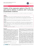 báo cáo khoa học: "Analysis of the expression pattern of the BCL11B gene and its relatives in patients with T-cell acute lymphoblastic leukemia"