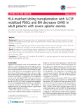 báo cáo khoa học: "HLA-matched sibling transplantation with G-CSF mobilized PBSCs and BM decreases GVHD in adult patients with severe aplastic anemia"