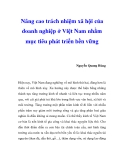 Báo cáo  nghiên cứu khoa học " Nâng cao trách nhiệm xã hội của doanh nghiệp ở Việt Nam nhằm mục tiêu phát triển bền vững "