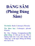 ĐẢNG SÂM (Phòng Đảng Sâm)