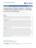 Báo cáo y học: "Colonoscopic perforation leading to a diagnosis of Ehlers Danlos syndrome type IV: a case report and review of the literature"