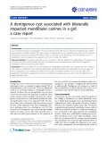 Báo cáo y học: "A dentigerous cyst associated with bilaterally impacted mandibular canines in a girl: a case report"