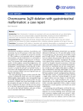 Báo cáo y học: " Chromosome 3q29 deletion with gastrointestinal malformation: a case report"