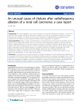 Báo cáo khoa học: "An unusual cause of chyluria after radiofrequency ablation of a renal cell carcinoma: a case report"