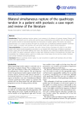 Báo cáo y học: "Bilateral simultaneous rupture of the quadriceps tendon in a patient with psoriasis: a case report and review of the literature"