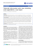 Báo cáo y học: "Tubercular tubo-ovarian cystic mass mimicking acute appendicitis: a case report"