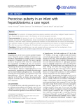 báo cáo khoa học: "Precocious puberty in an infant with hepatoblastoma: a case report"