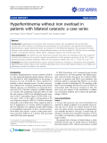 báo cáo khoa học: "Hyperferritinemia without iron overload in patients with bilateral cataracts: a case series"