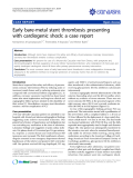 báo cáo khoa học: " Early bare-metal stent thrombosis presenting with cardiogenic shock: a case report"