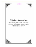 Đề tài:" VAI TRÒ SÁNG TẠO CỦA TƯ DUY TOÁN HỌC TRONG NHẬN THỨC KHOA HỌC  "