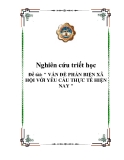 Đề tài: " VẤN ĐỀ PHẢN BIỆN XÃ HỘI VỚI YÊU CẦU THỰC TẾ HIỆN NAY "