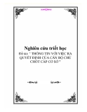 Đề tài: " THÔNG TIN VỚI VIỆC RA QUYẾT ĐỊNH CỦA CÁN BỘ CHỦ CHỐT CẤP CƠ SỞ "