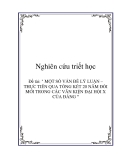 Đề tài: " MỘT SỐ VẤN ĐỀ LÝ LUẬN – THỰC TIỄN QUA TỔNG KẾT 20 NĂM ĐỔI MỚI TRONG CÁC VĂN KIỆN ĐẠI HỘI X CỦA ĐẢNG "