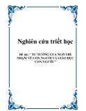 Đề tài: " TƯ TƯỞNG CỦA NGÔ THÌ NHẬM VỀ CON NGƯỜI VÀ GIÁO DỤC CON NGƯỜI "