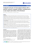 Báo cáo y học: "Sustained remission of rheumatoid arthritis with a specific serotonin reuptake inhibitor antidepressant: a case report and review of the literature"