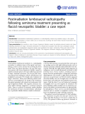 Báo cáo y học: "Postirradiation lumbosacral radiculopathy following seminoma treatment presenting as flaccid neuropathic bladder: a case repor"