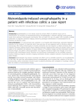 Báo cáo y học: "Treatment of stasis dermatitis using aminaphtone: Metronidazole-induced encephalopathy in a patient with infectious colitis: a case repo"