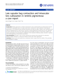 Báo cáo y học: "Treatment of stasis dermatitis using aminaphtone: Late capsular bag contraction and intraocular lens subluxation in retinitis pigmentosa: a case report"